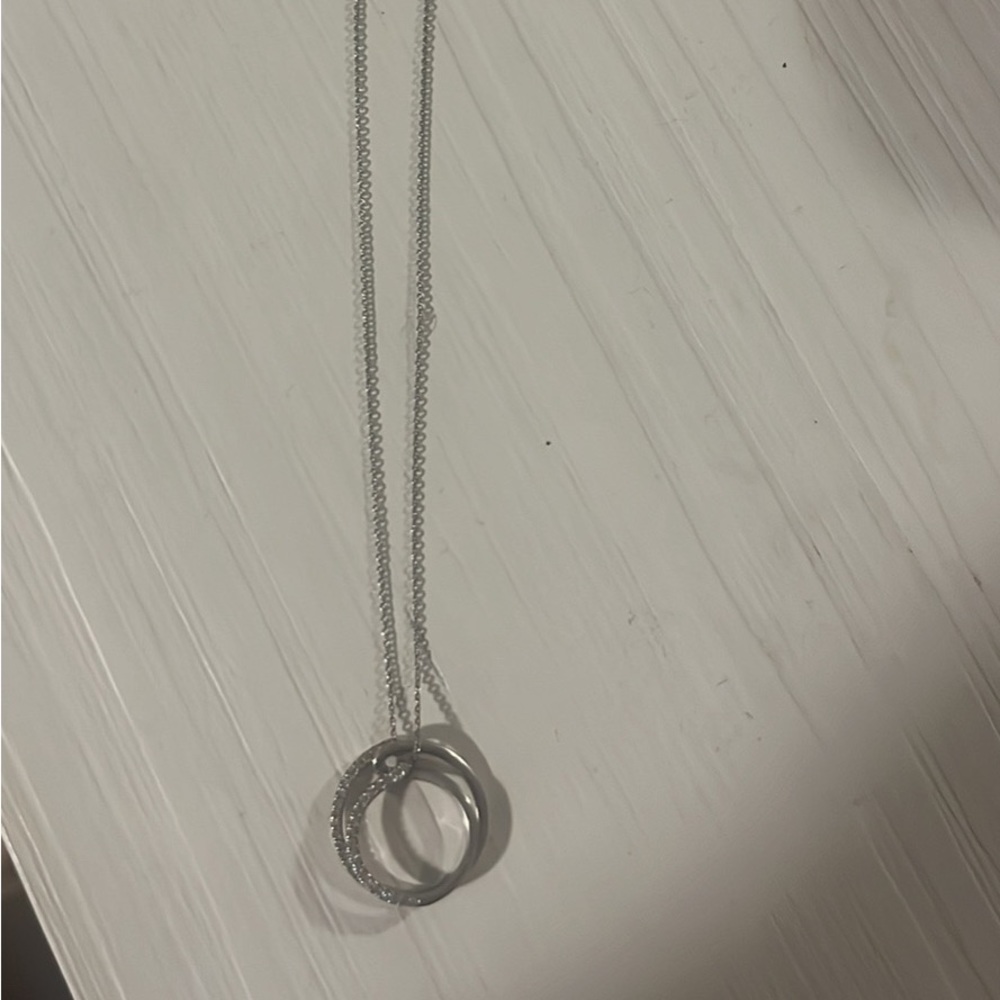Kay’s Diamond and Sterling Silver circle Necklace